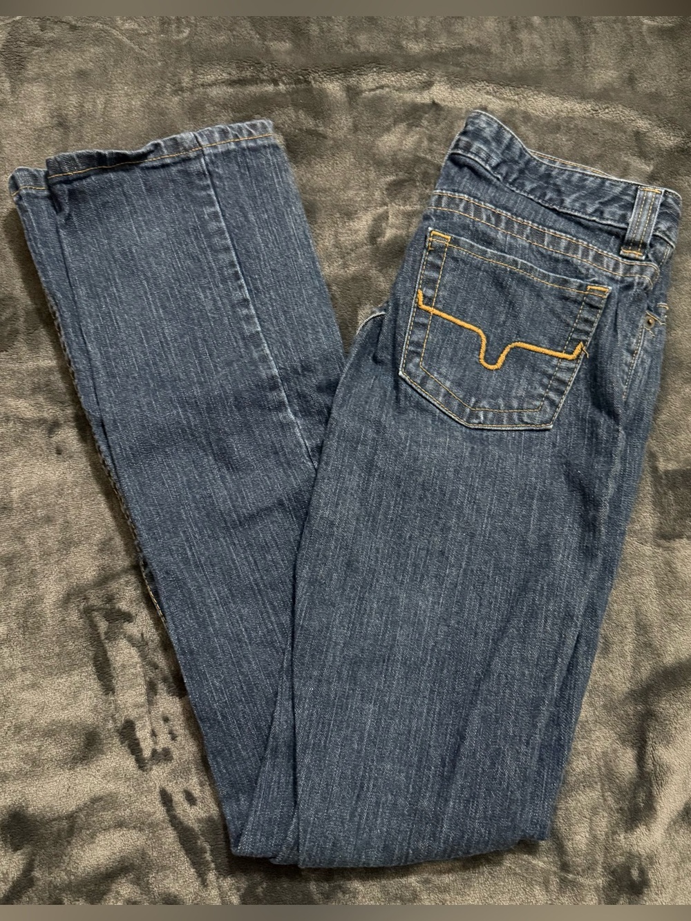 Kimes Ranch Betty Dark Blue Boot Cut Jeans with Contrast Stitching